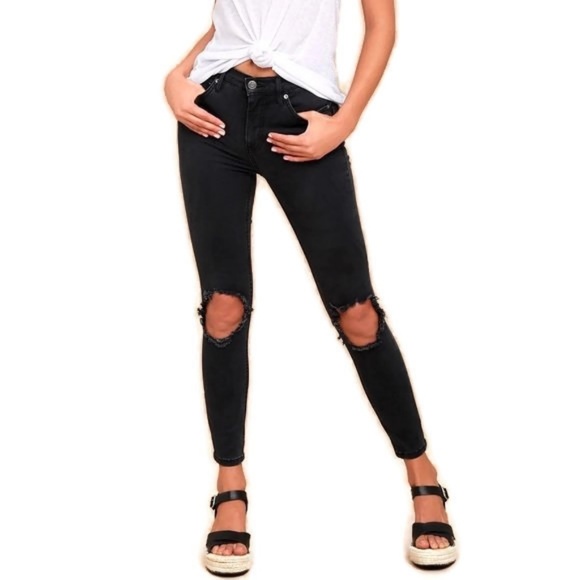 Free People Denim - Free People Distressed Denim Skinny Jeans